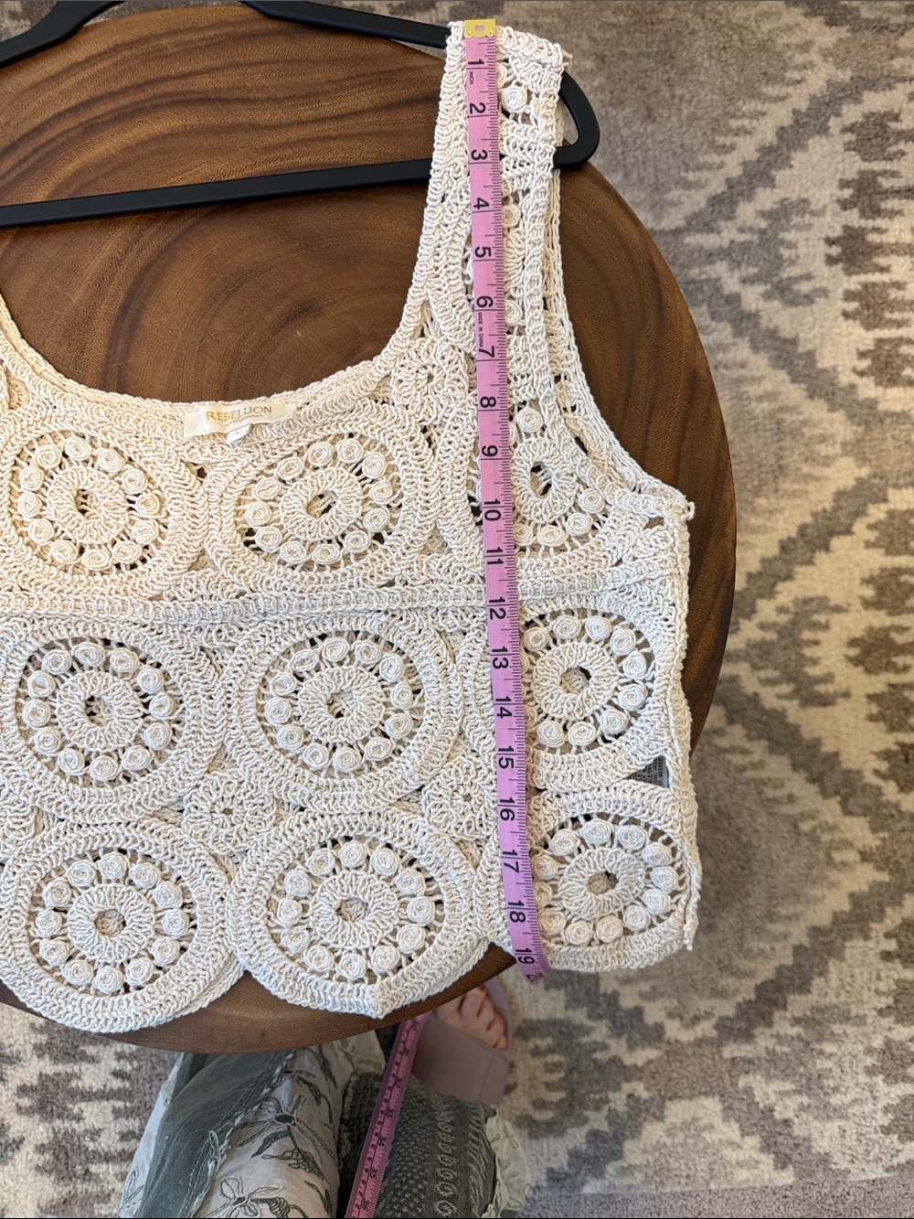 Rebellion Crochet Tank Top — Cream - Picture 3 of 8